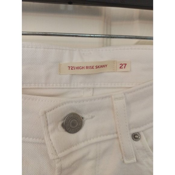 Women's Levi's 721 High Rise Frayed Hem Distressed Skinny Jeans Size 27 - Picture 5 of 8